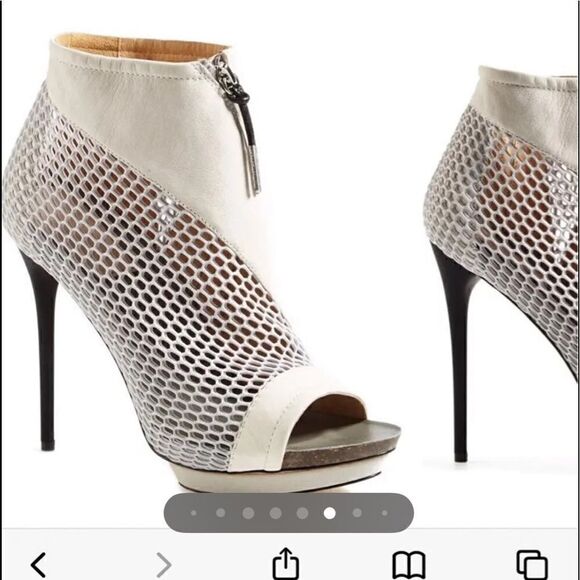 COPY - 10 LAMB “Bicara” booties stiletto heels peep toe zombie leather platform… - Picture 2 of 12